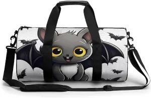 Gym Bag for Men Women Cute Bat Duffel Bag Overnight Bag with Compartment Gym Sackpac