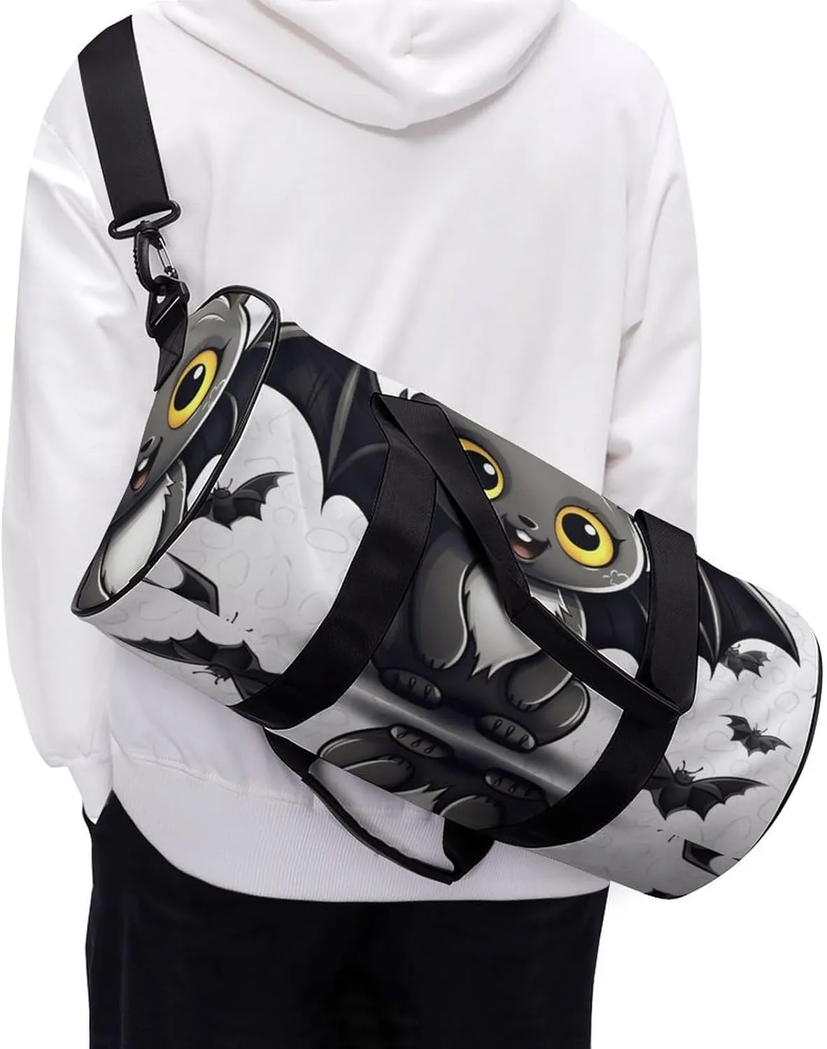 Gym Bag for Men Women Cute Bat Duffel Bag Overnight Bag with Compartment Gym Sackpac