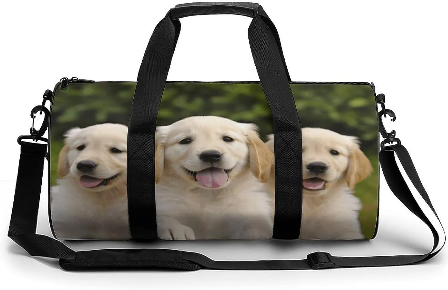 Gym Bag for Men Women Golden Retriever Puppies Duffel Bag Overnight Bag with Compartment Gym Sackpac