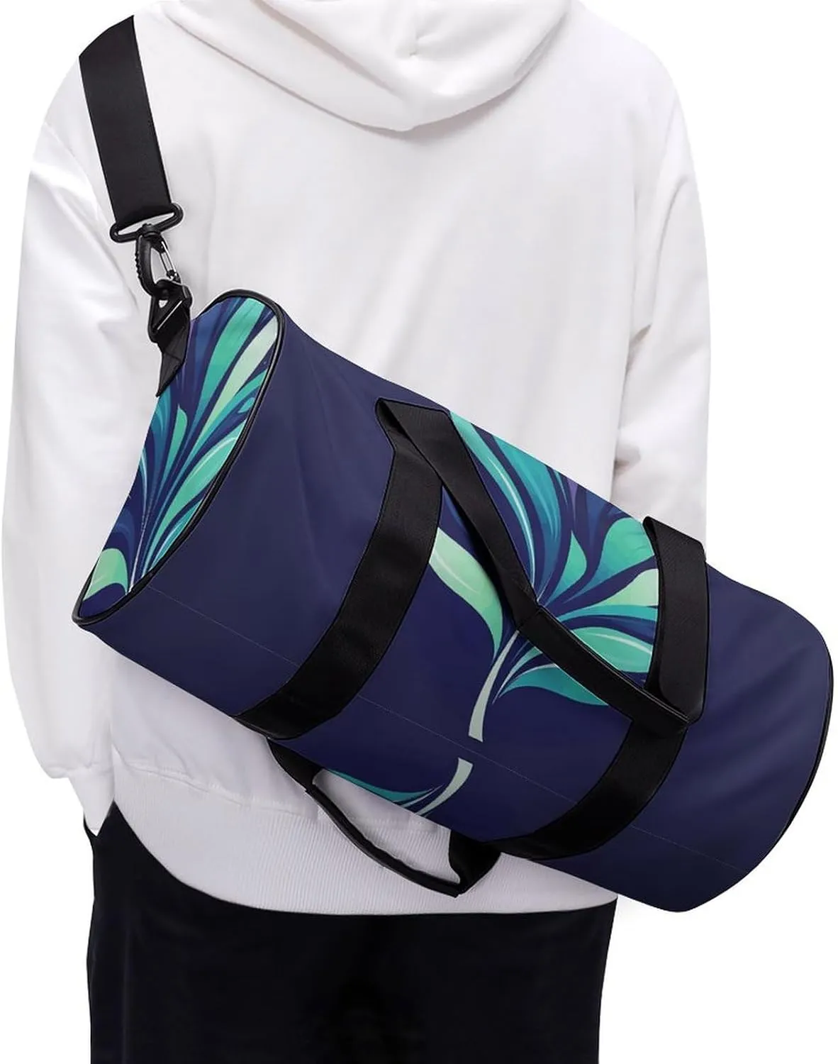 Gym Bag for Men Women Plant Leaves Logo Duffel Bag Overnight Bag with Compartment Gym Sackpac