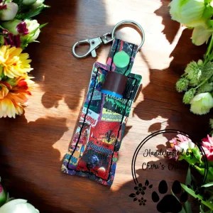 Handmade Lip Balm Keychain – Spooky Stories Chapstick Keychain Holder, Portable Lip Balm Accessory for Keys & Bags