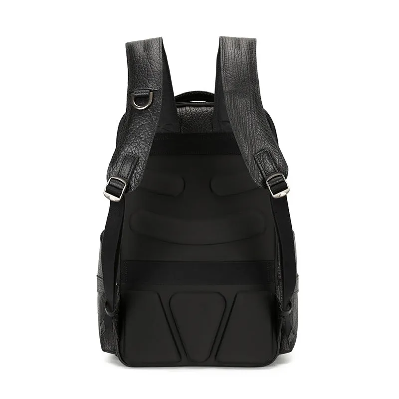 Handmade Vintage Full-Grain Leather Men’s Backpack with Zipper Closure
