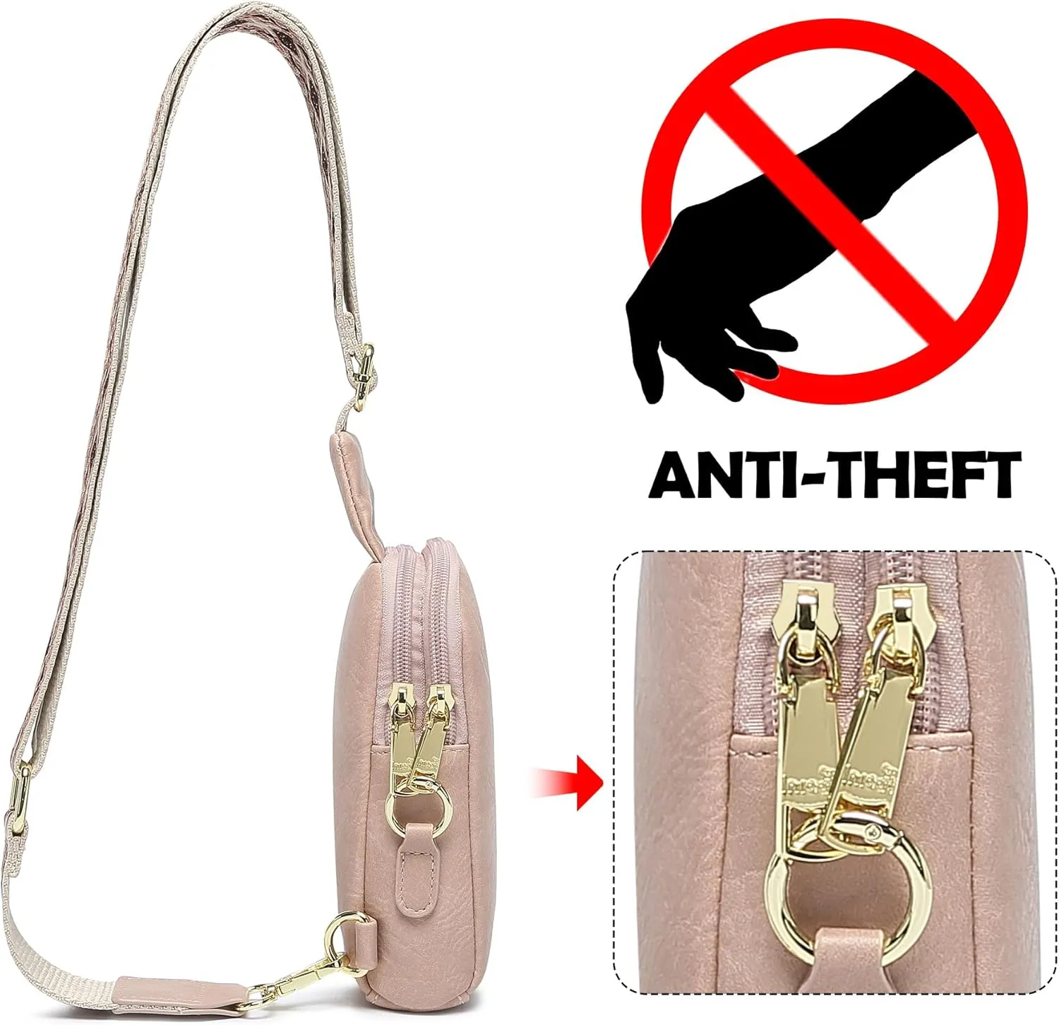 Haytijoe Small Crossbody Sling Bag for Women Travel Purses Anti Theft Cross Body Bag for Woman Fanny Packs