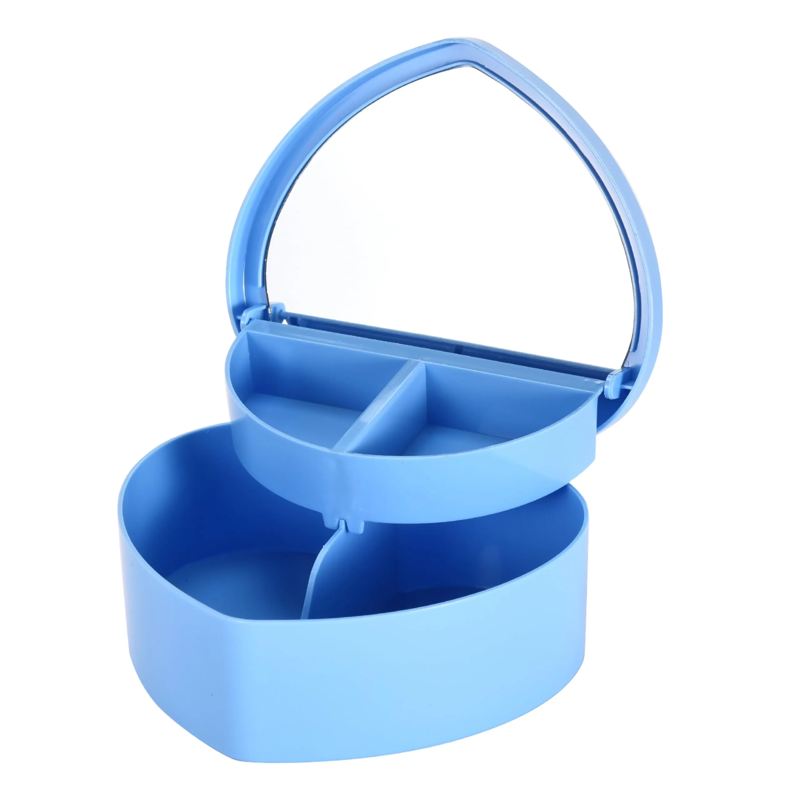 Heart Shape Jewelry Trinket Dish - Small Jewelry Box Organizer - 2 Layer