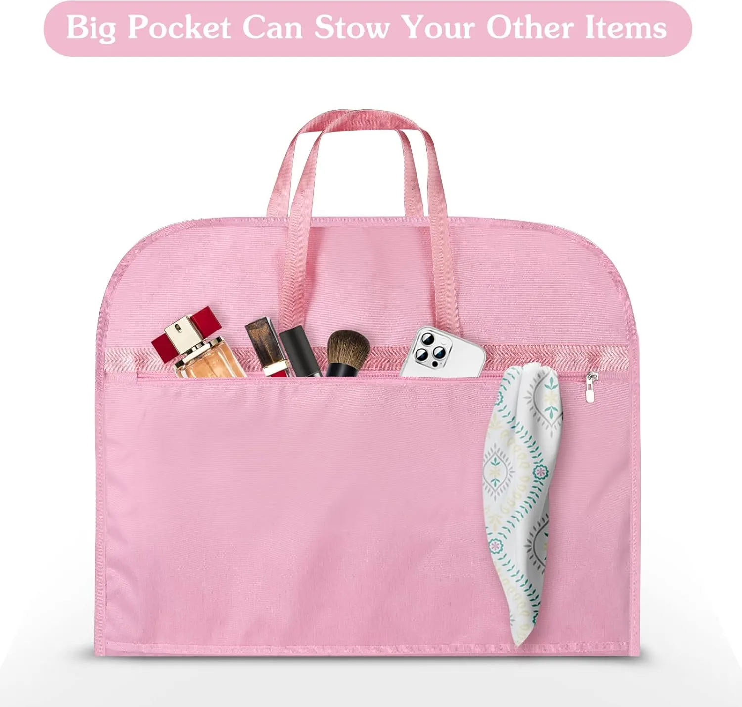 Heavy Duty Waterproof Garment Bag for Travel, Tear Resistance Suit Bag for Women Travel for Suits, Tuxedos, Coats, Uniform. Pink, 42 inch…