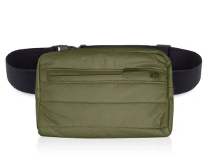 Hi, Love Puffer Fanny Pack - Shimmer Olive Green