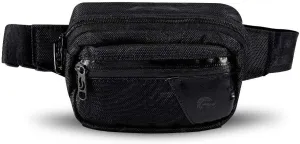 Hipster Smell Proof Bag - Fanny Pack (Black/Black Leather)