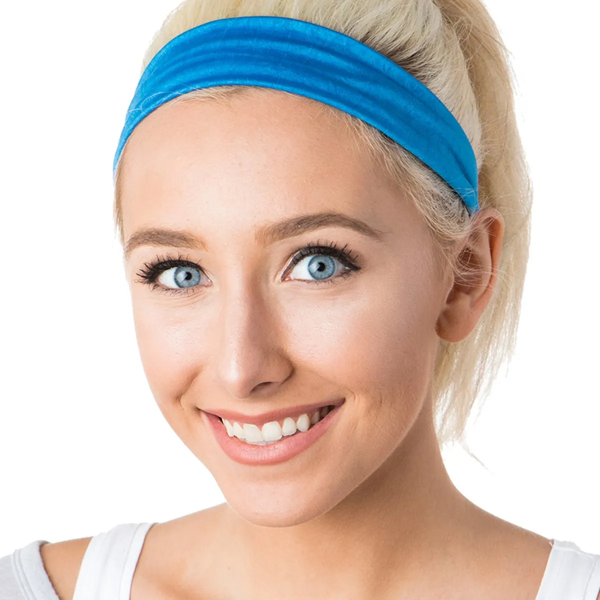 Hipsy Xflex & Fashion Printed No Slip Headband Mixed 2-packs for Women Girls Teens (Blue Xflex & Green Tribal Diamonds)