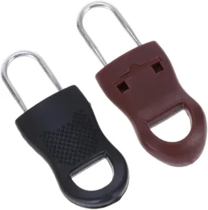HOMSFOU 2 Sets Multifunctional Zipper Pulls Zipper Resin Repair Parts for Handbags Coats Backpacks and Luggage with Buckle Structure