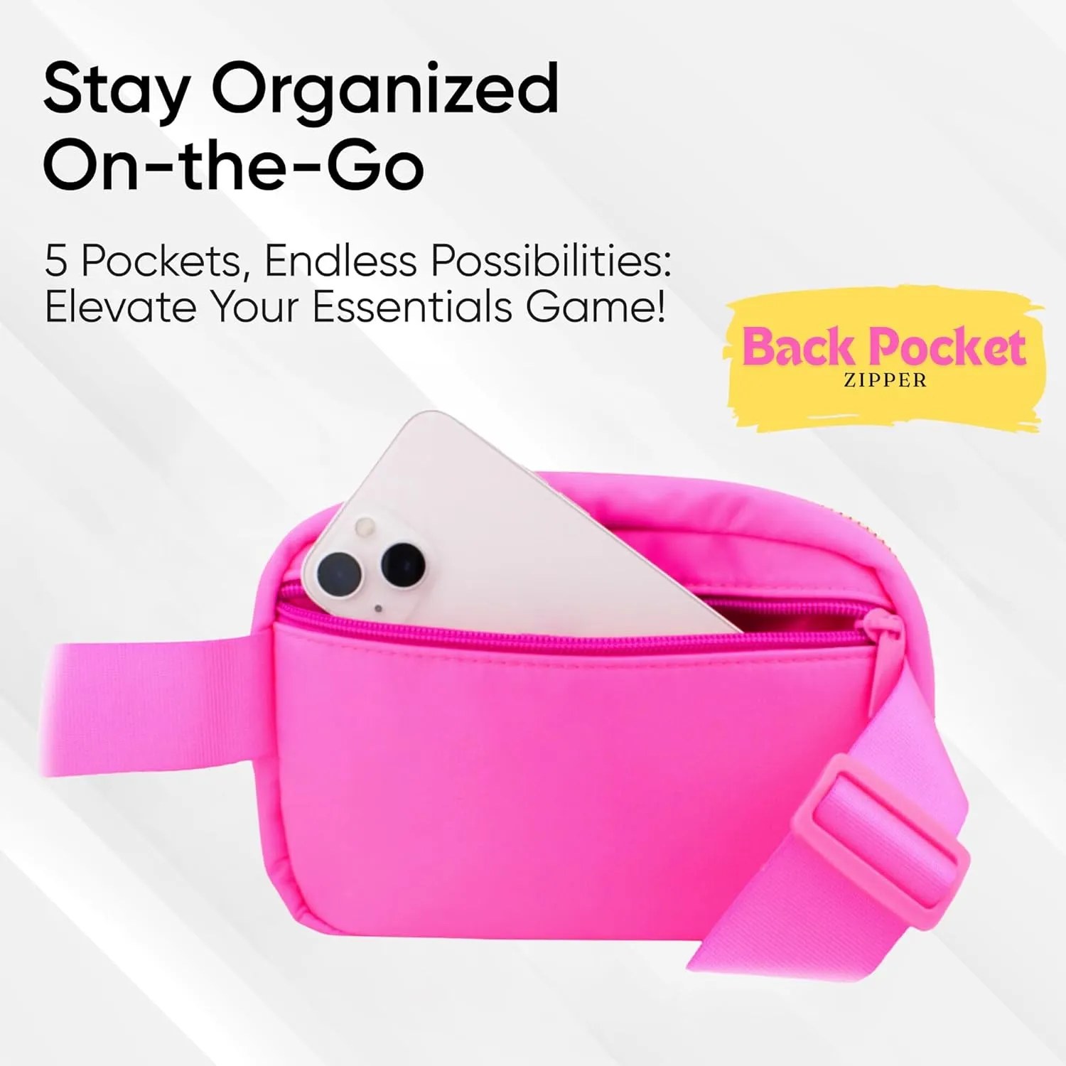 Hot Pink Belt Bag for Women & Girls – Stylish Fanny Pack, Crossbody Waist Bag, Fashionable Everywhere Belt Bag, Trendy Cross Body Fanny Pack for Travel & Daily Use