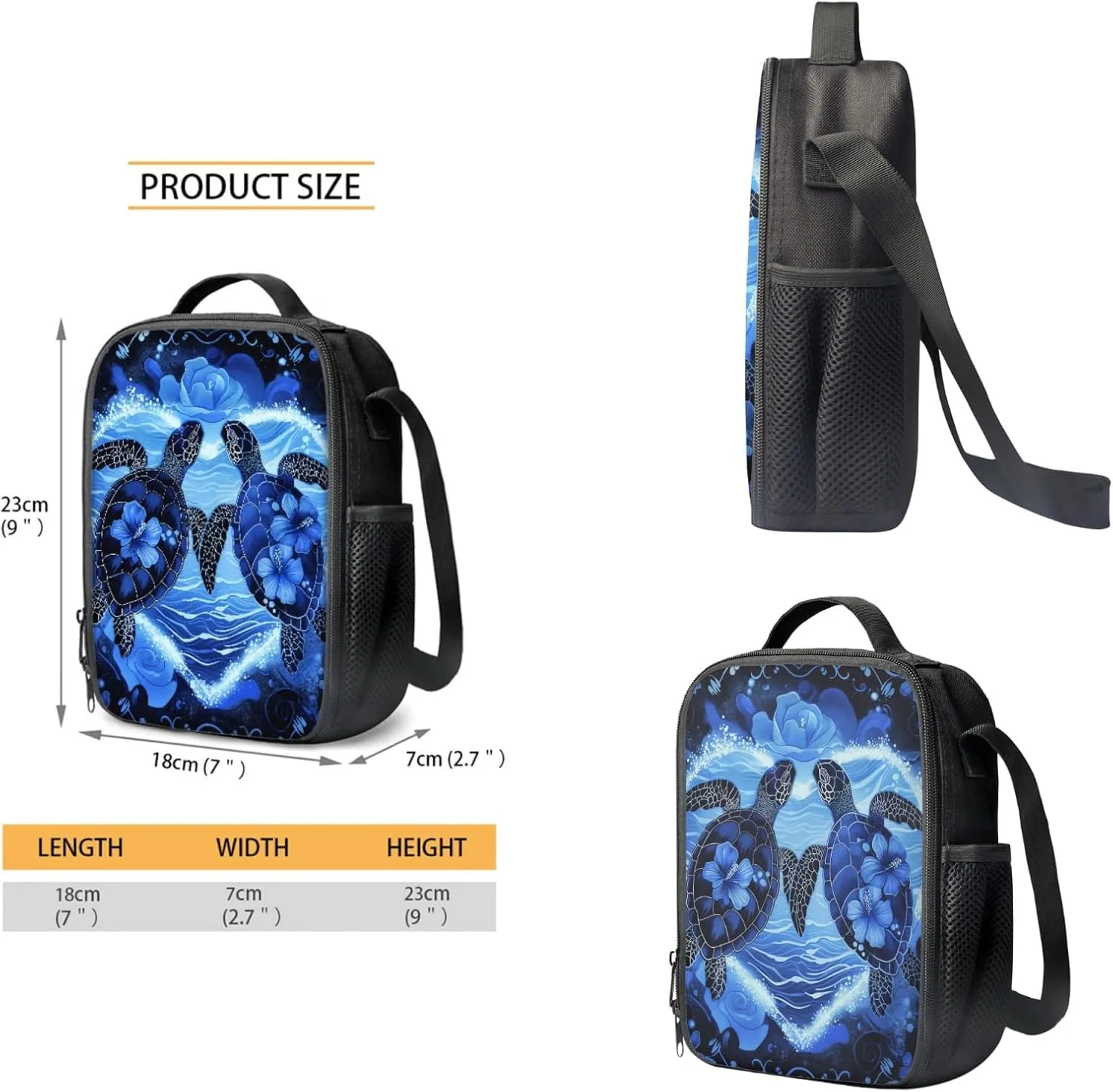 HUGS IDEA 3 Pcs School Bag Set with Thermal Insulated Lunch Tote Purse Pencil Case