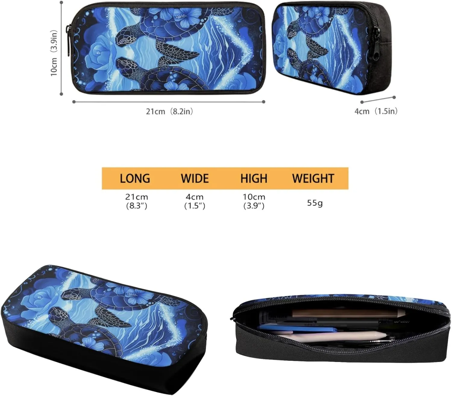 HUGS IDEA 3 Pcs School Bag Set with Thermal Insulated Lunch Tote Purse Pencil Case