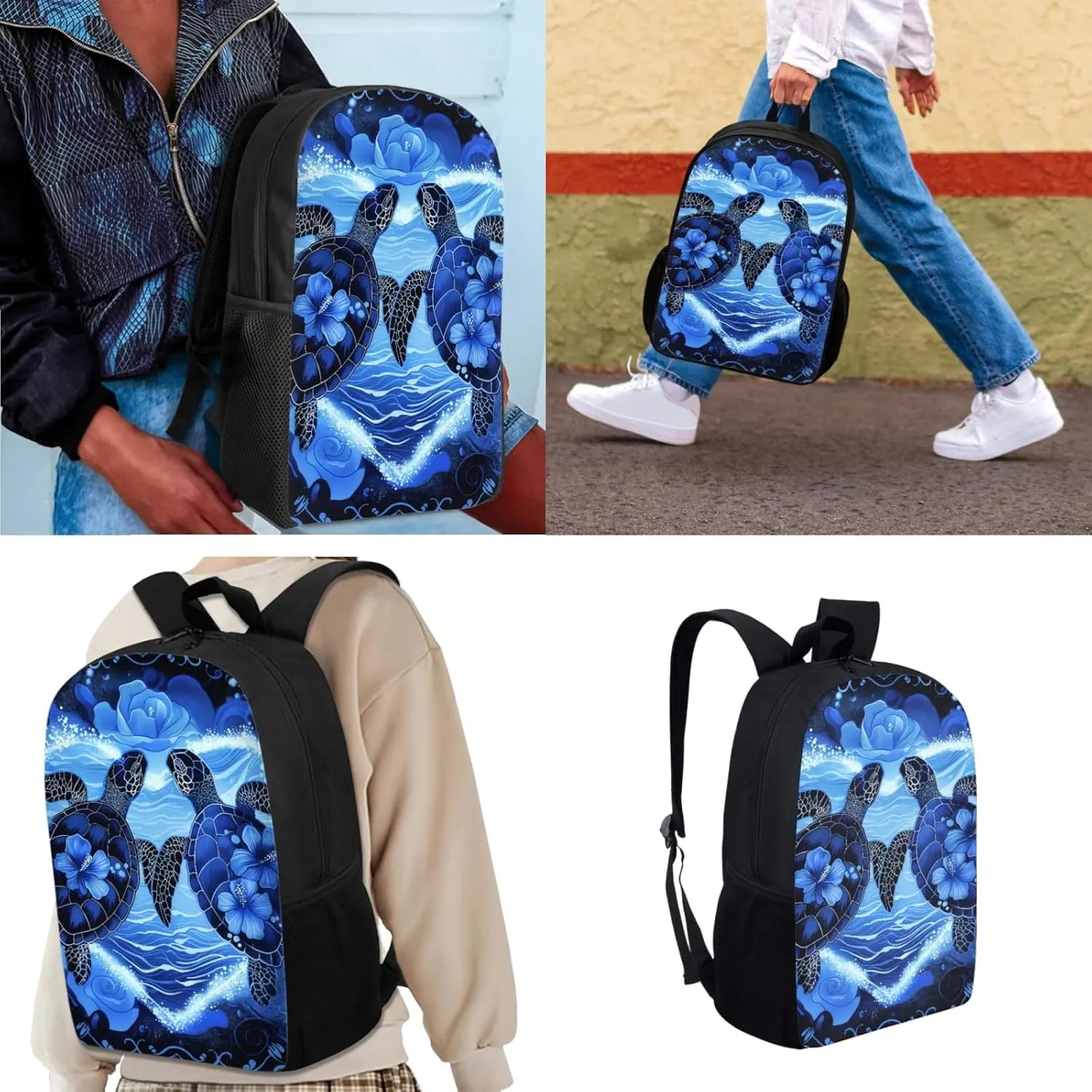HUGS IDEA 3 Pcs School Bag Set with Thermal Insulated Lunch Tote Purse Pencil Case