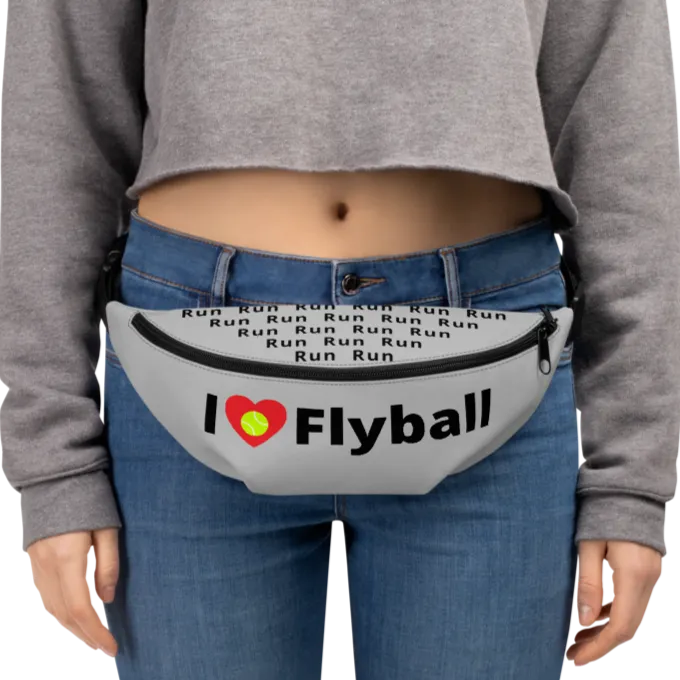 I Heart Flyball Fanny Pack-Grey
