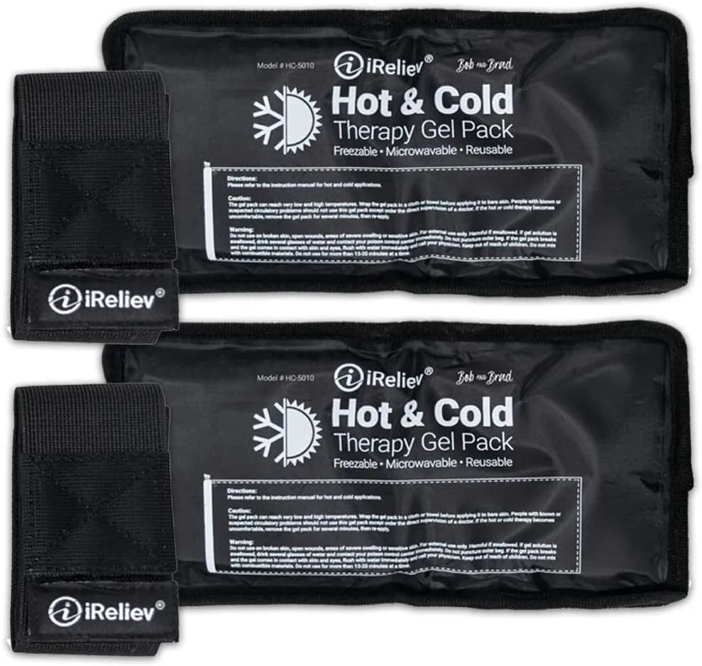 Ice Pack for Hot & Cold Therapy Gel Pack - Hot & Cold Relief, Reusable, Freezable & Microwaveable, Pain & Muscle Soreness, Arm, Leg, Knee, Shoulder, Back Pain Relief, Compression Pack & Strap