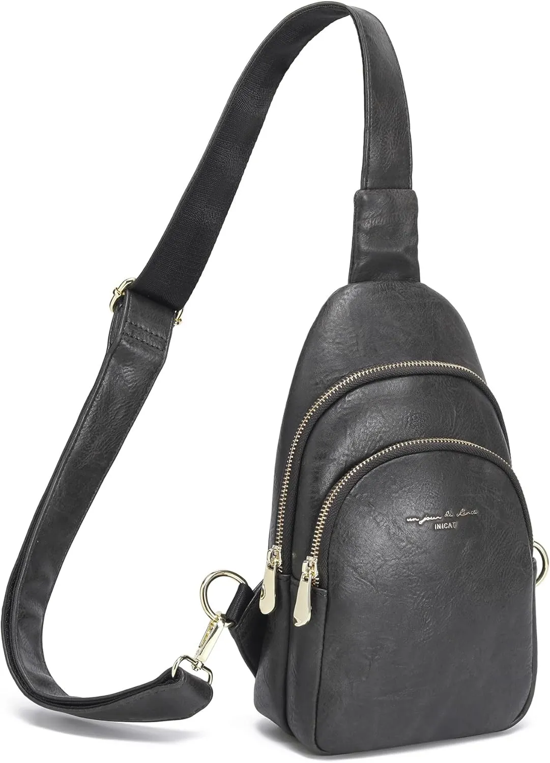 INICAT Crossbody Sling Bags Fanny Packs Leather Purses Chest Bag for Women