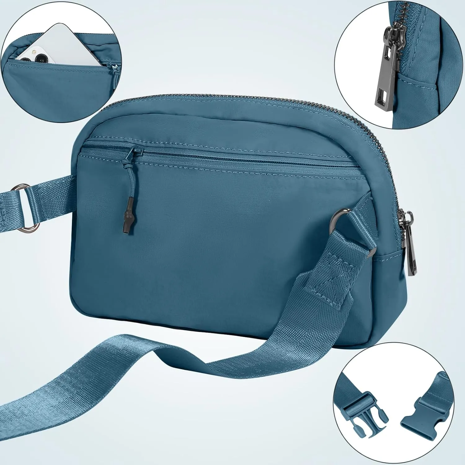 INTINI Everywhere Belt Bag – Large, Crossbody Fanny Pack Women 56 Inch Plus Size Waist Cross Body Fashion (Blue)