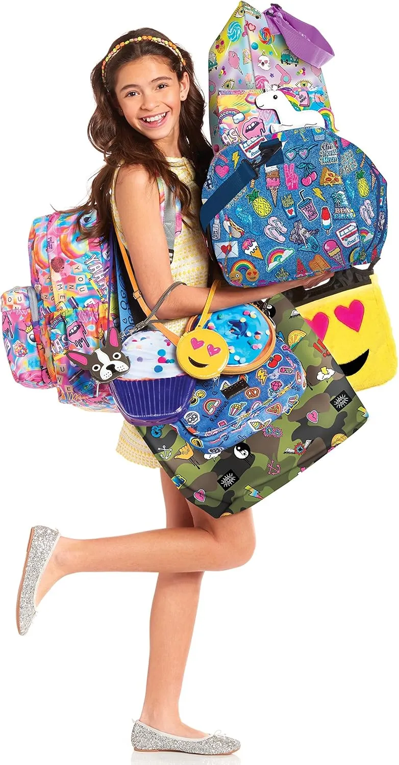 iscream 23.5" x 16" Weekender Travel Tote Bag with Wipe Clean Exterior and Adjustable Strap - Candy Words