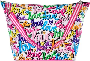 iscream   Corey Paige Designs 23.5" x 16" Weekender Travel Tote Bag with Vibrant Nylon Exterior and Adjustable Strap - Love Letters