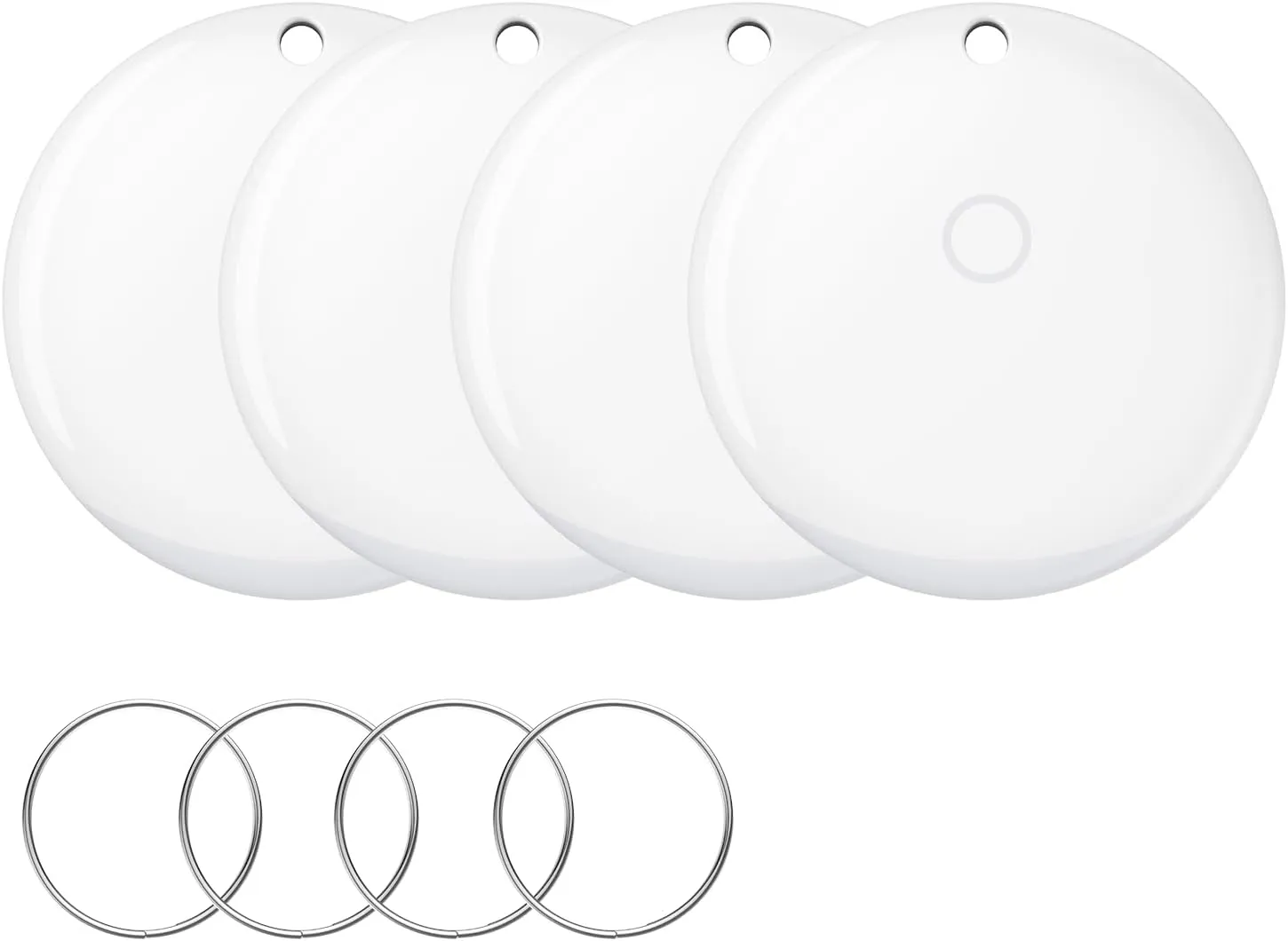 iVANKY FusionFinder Smart Tag Air Tracker Item Finders with Apple Find My (iOS Only) Track Your Key, Wallet, Luggage, Backpack, Locator with Replaceable Battery, IP67 Waterproof, 4 Pack