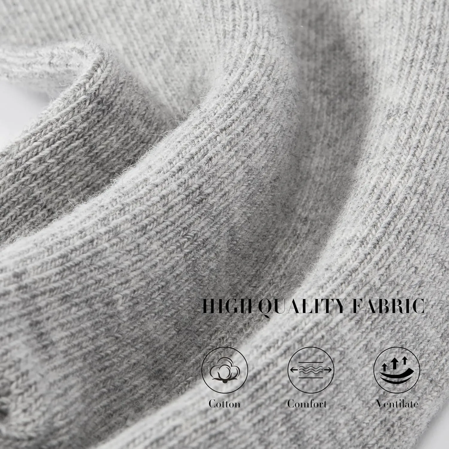 J-BOX 8-10 Pairs Womens Cotton Crew Socks Thin Dress Socks for Women Above Ankle Breathable Casual Sock