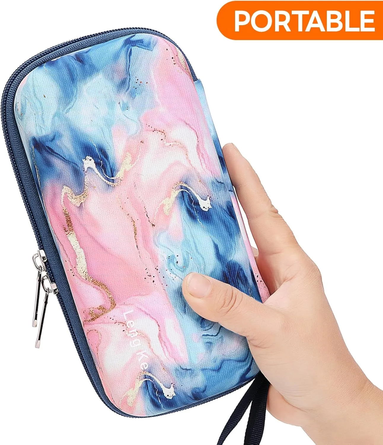 JAKAGO Hard Cover Insulin Cooler Case with 2 Gel Ice Pack TSA Approved Diabetic Medication Organizer with Thermal Insulation Medical Cooling Bag for Traveling (Quicksand Pink)