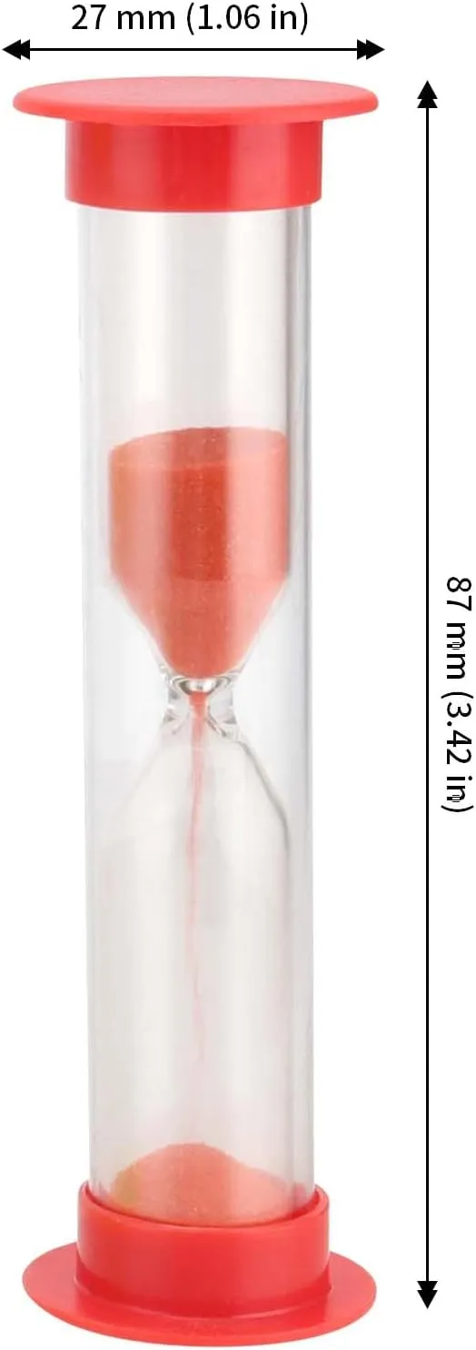 JAPCHET 100 Packs 1 Minute Sand Timer, Hourglass Sandglass Clock, Countdown Bulk Set Timers for Classroom School Prize Party Favors, Red