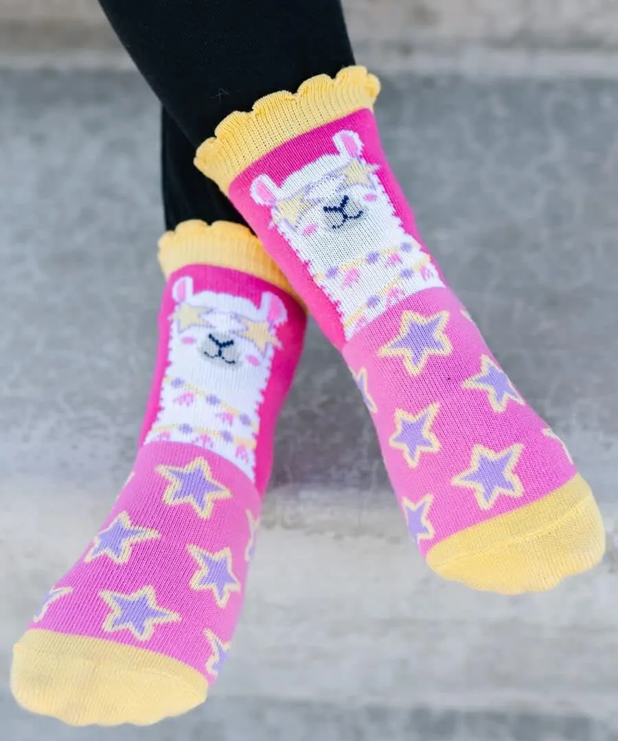 Jefferies Socks Girls Fashion Novelty Pattern Variety Crew Socks 12 Pair Pack