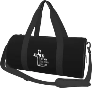 Jesus The Way The Truth The Life John 14 6 Convertible Garment Bag with Shoulder Strap, Carry on Garment Duffel Bag for Men Women - Rolling Foldable for Travel Luggage Bags (Black)