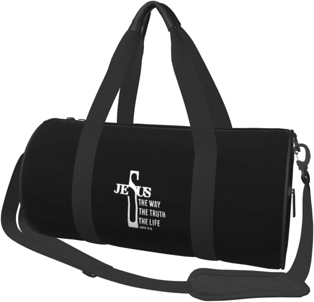 Jesus The Way The Truth The Life John 14 6 Convertible Garment Bag with Shoulder Strap, Carry on Garment Duffel Bag for Men Women - Rolling Foldable for Travel Luggage Bags (Black)
