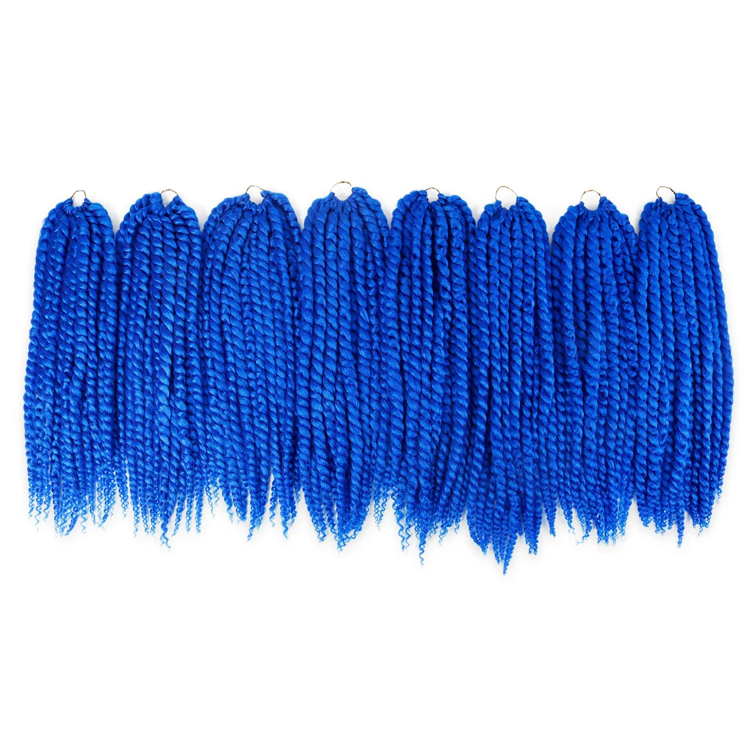 Jumbo Senegalese Twist Crochet Hair, 24 Inch, 8 Pack, Synthetic Extensions for Havana and Mambo Twist Styles, (Blue)