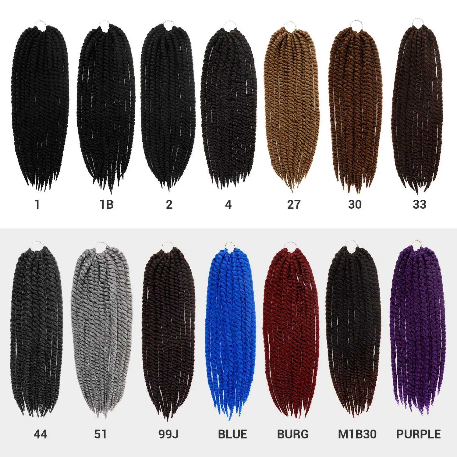 Jumbo Senegalese Twist Crochet Hair, 24 Inch, 8 Pack, Synthetic Extensions for Havana and Mambo Twist Styles, (BURG, Burgundy)