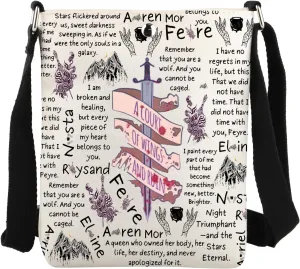 JYTAPP A Court of Wings Ruin Crossbody Bag Book Lover Gift Bookish Merch Fantasy Book Crossbody Purse