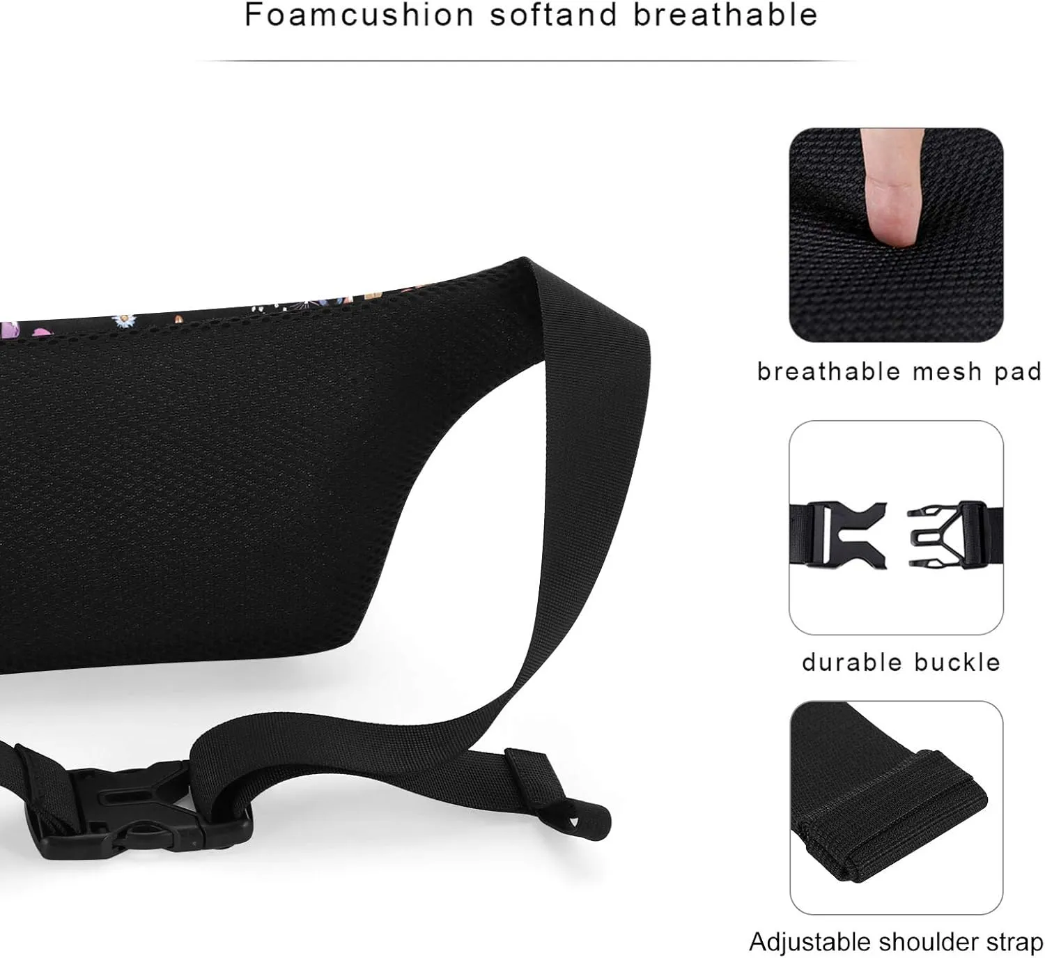 KAMO Fanny Pack, Waist Bag Sling Backpack Water Resistant Durable Polyester Small Waist Bag