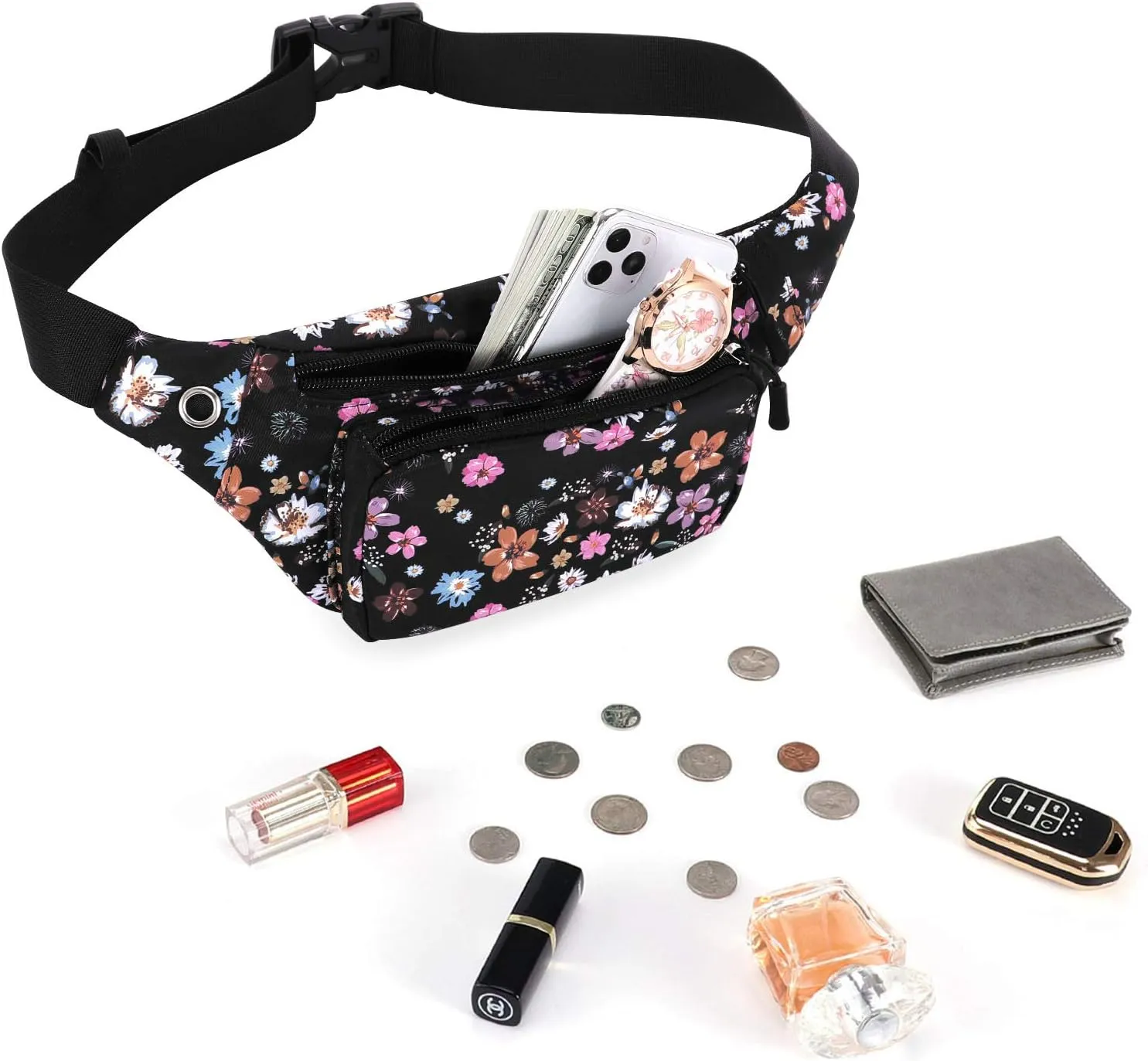 KAMO Fanny Pack, Waist Bag Sling Backpack Water Resistant Durable Polyester Small Waist Bag