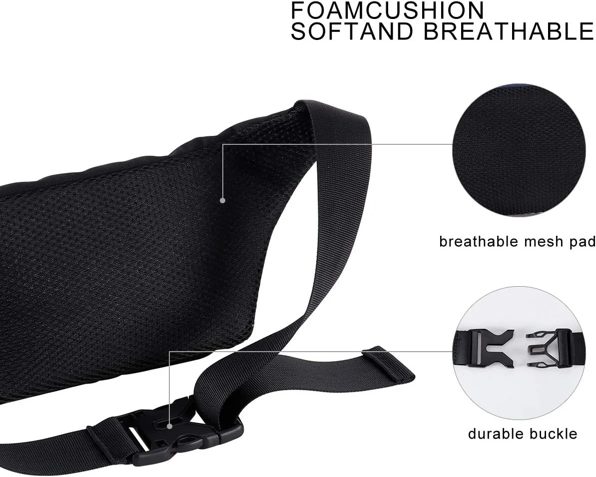 KAMO Fanny Pack, Waist Bag Sling Backpack Water Resistant Durable Polyester Small Waist Bag