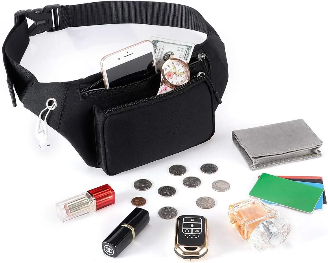 KAMO Fanny Pack, Waist Bag Sling Backpack Water Resistant Durable Polyester Small Waist Bag