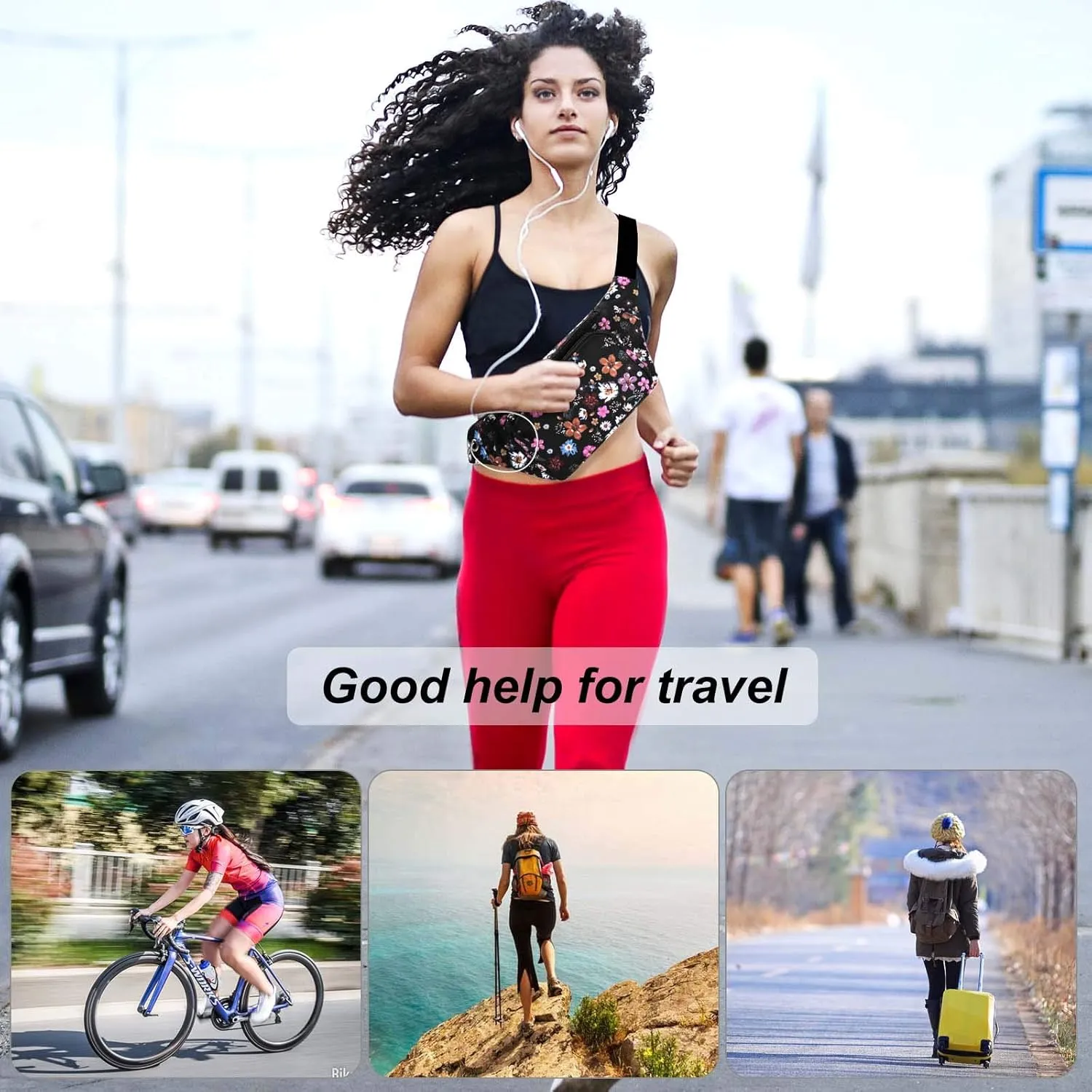 KAMO Fanny Pack, Waist Bag Sling Backpack Water Resistant Durable Polyester Small Waist Bag