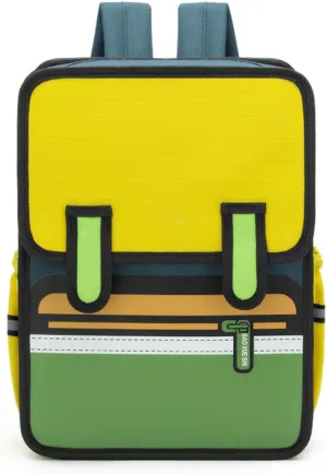 Kid Boys Girls Backpack Waterproof Children Snack Bag Jump Style 3D Primary School Bag Kindergarten Backpack (Yellow)