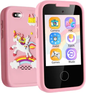 Kids Phone Gifts and Toys for Girls Boys Age 3-8, Phone Toy with Dual Camera, MP3 Music Player, Games, ABCs Touchscreen Toddler Phone Learning Toy Birthday Gifts for Girls Boys 3 4 5 6 7 8 Year Old