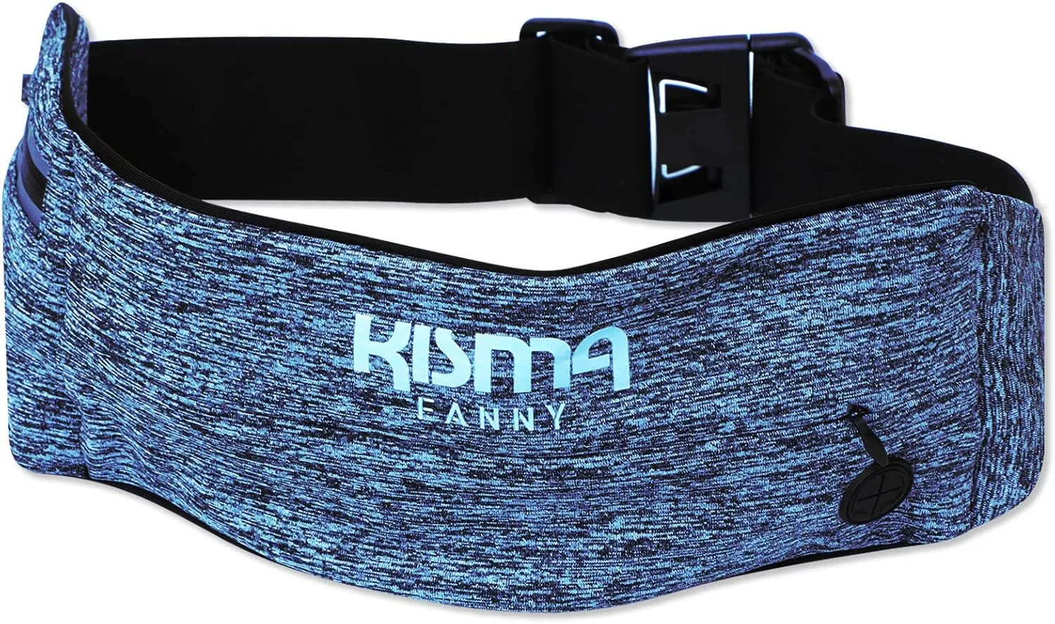 Kisma Running Fanny Pack and Sport Waist Belt for Runners, Hikers, and Travelers, Lightweight Moisture-Wicking Neoprene, Long Adjustable Strap to Fit Men and Women (Blue)