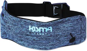 Kisma Running Fanny Pack and Sport Waist Belt for Runners, Hikers, and Travelers, Lightweight Moisture-Wicking Neoprene, Long Adjustable Strap to Fit Men and Women (Blue)