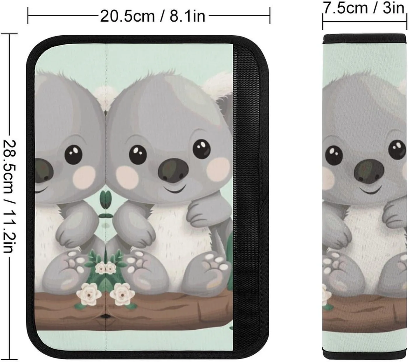 Koala Auto Seat Belt Cover 2PCS Universal Car Seat Belt Shoulder Protector Pad, Protect Your Shoulders and Neck for Car Seat Belt, Shoulder Bag, Backpack