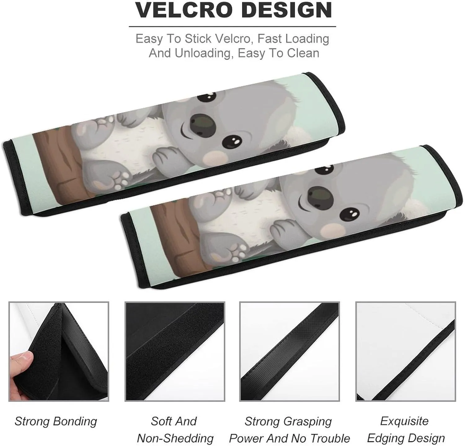 Koala Auto Seat Belt Cover 2PCS Universal Car Seat Belt Shoulder Protector Pad, Protect Your Shoulders and Neck for Car Seat Belt, Shoulder Bag, Backpack