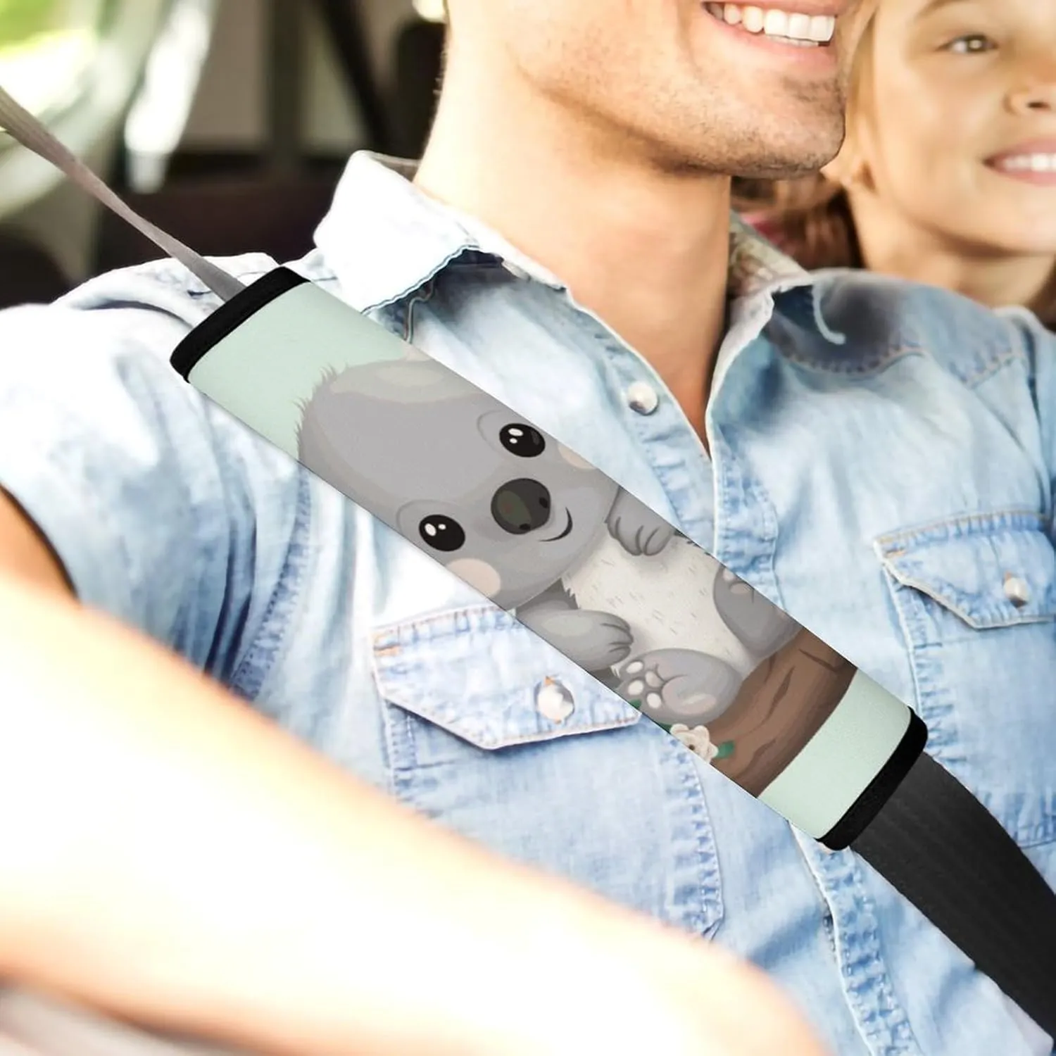 Koala Auto Seat Belt Cover 2PCS Universal Car Seat Belt Shoulder Protector Pad, Protect Your Shoulders and Neck for Car Seat Belt, Shoulder Bag, Backpack