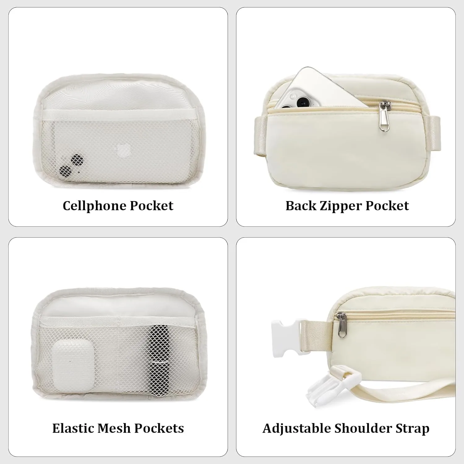 Lamyba Bride Gifts, Bachelorette Gifts for Bride - Bride Fanny Pack, Bride to be Gifts for Bridal Shower Party Wedding day, Waterproof Belt Crossbody Waist Bag for Bride, Adjustable Strap, Beige