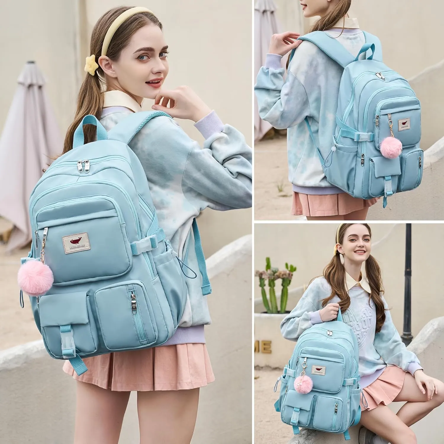 Laptop Backpack 15.6 Inch Kids Elementary Middle High School Bag College Backpacks Anti Theft Travel Back Pack Large Bookbags for Teens Girls Women Students (Blue)