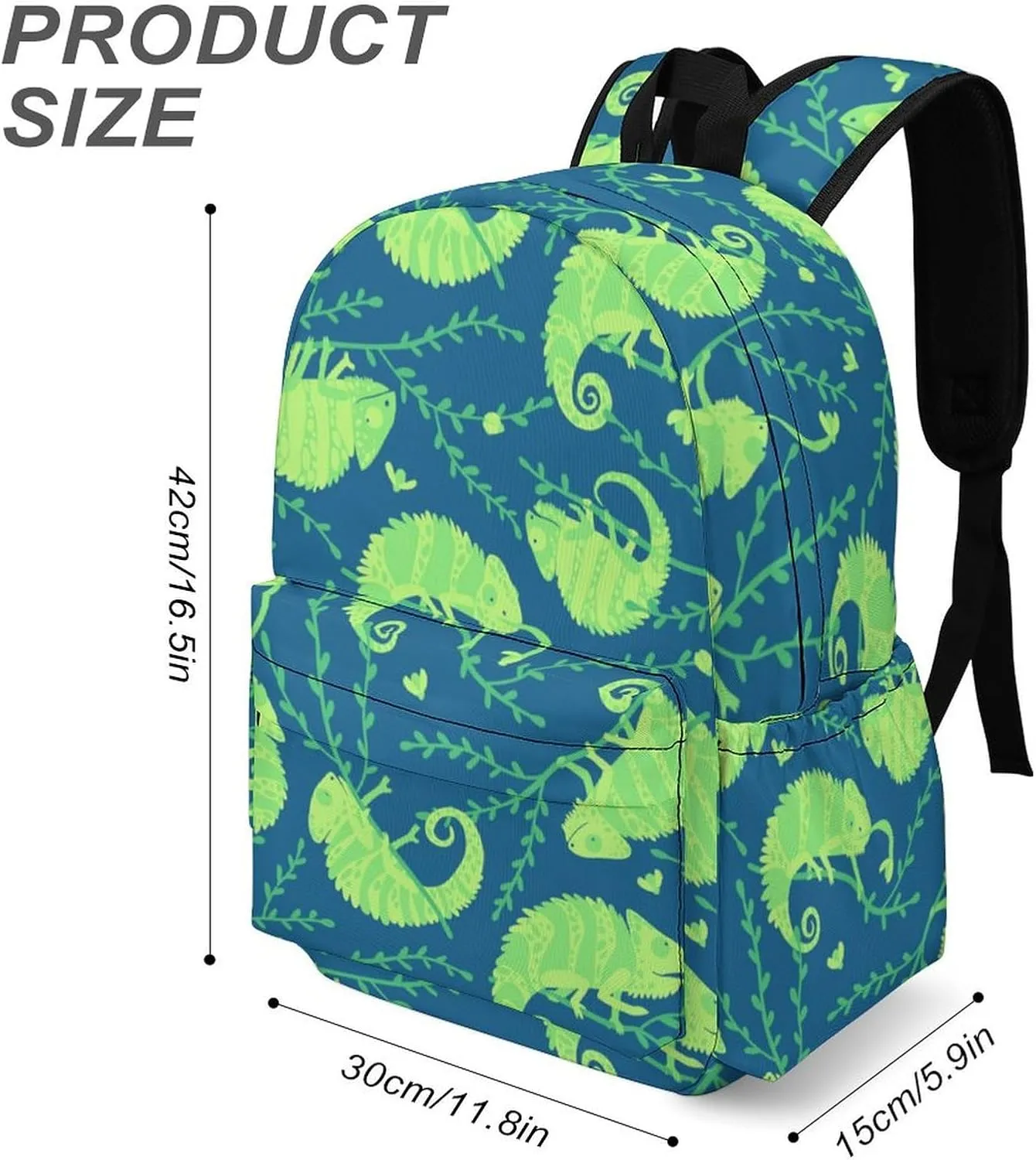 Laptop Backpack for Men Women Summer Funny Chameleons Travel Work Backpack with Compartment Large Capacity Daypack Business Work Bag