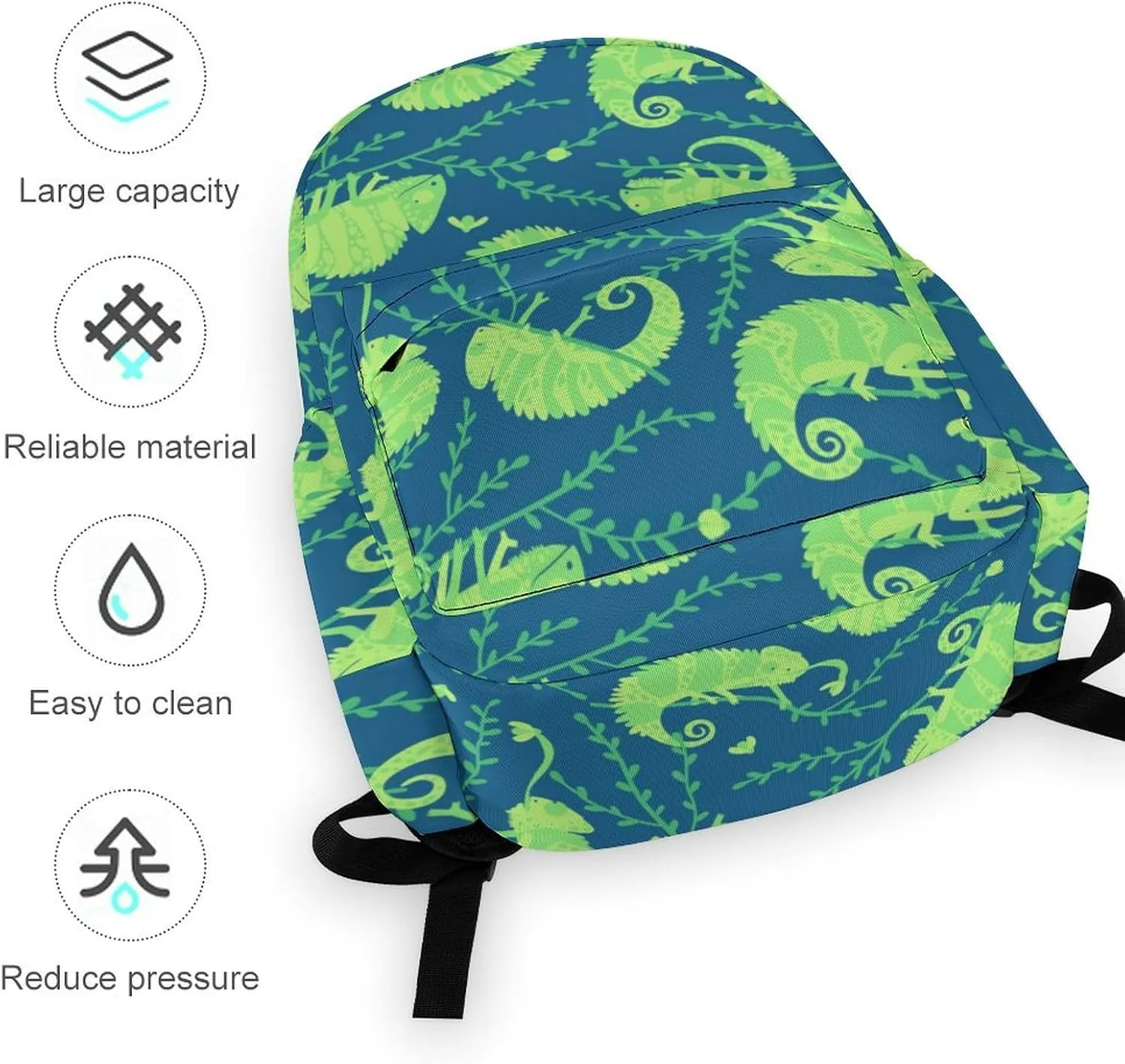 Laptop Backpack for Men Women Summer Funny Chameleons Travel Work Backpack with Compartment Large Capacity Daypack Business Work Bag