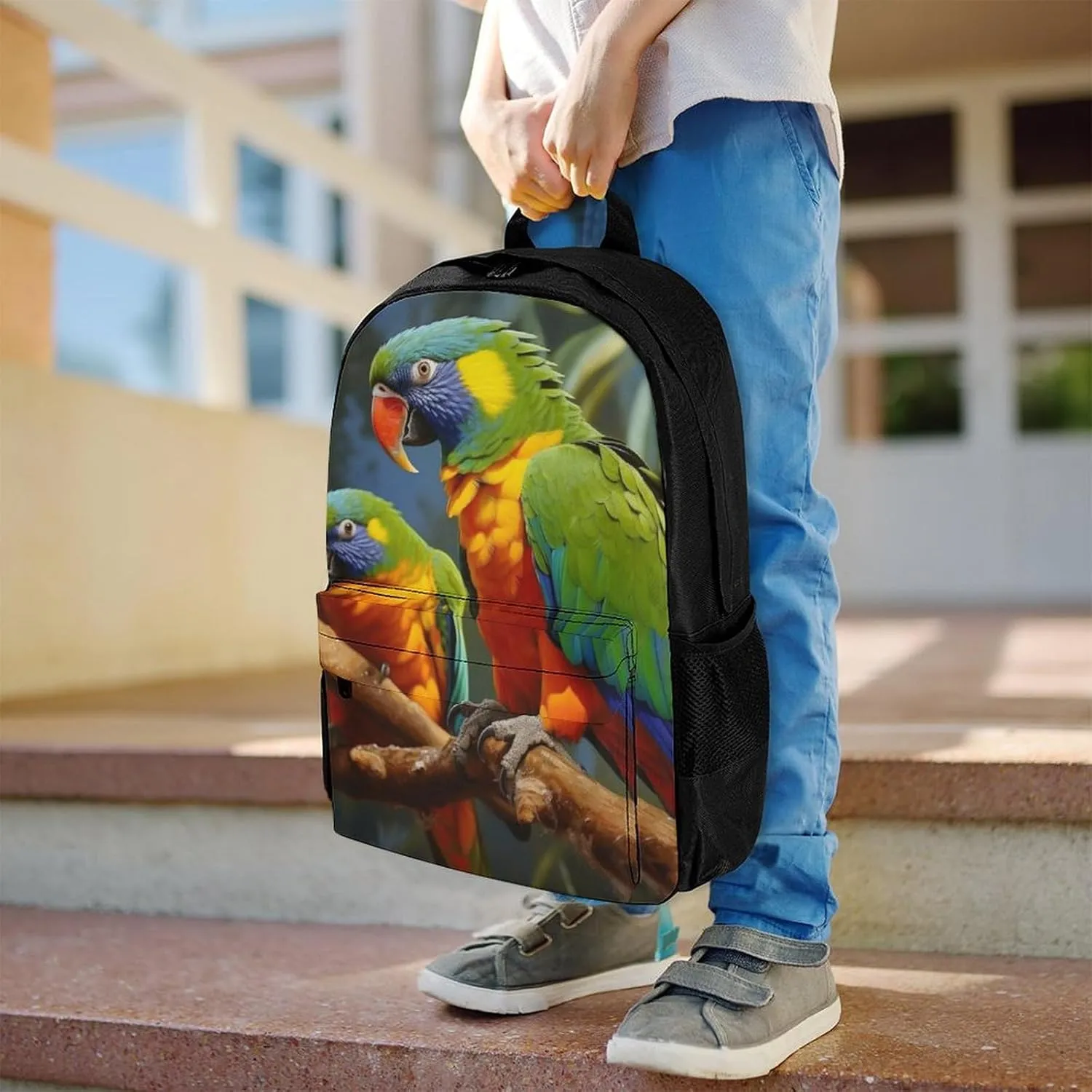 Laptop Backpack for Women Men Daypack Bird Parrot Painting Backpacks Computer Bag Travel Laptop Bag Casual Work Bag
